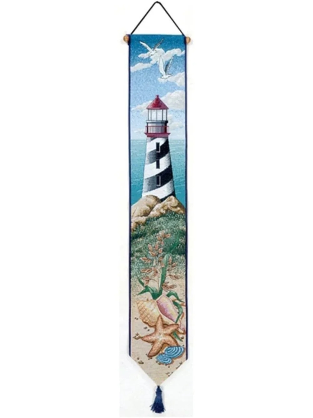 Lighthouse View Tapestry Bell Pull - Handcrafted Wall Art for Home Decor